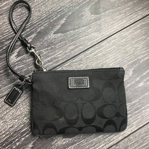 Coach Black Signature Wristlet Canvas